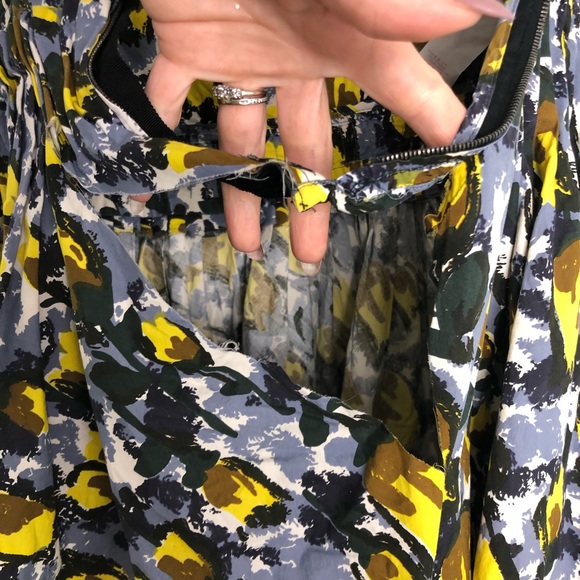 Marni Citrus Full Skirt Midi Dress Square Neck Fit Flare - Picture 12 of 16